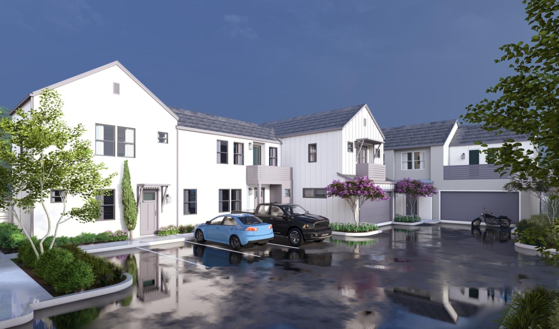a row of white houses