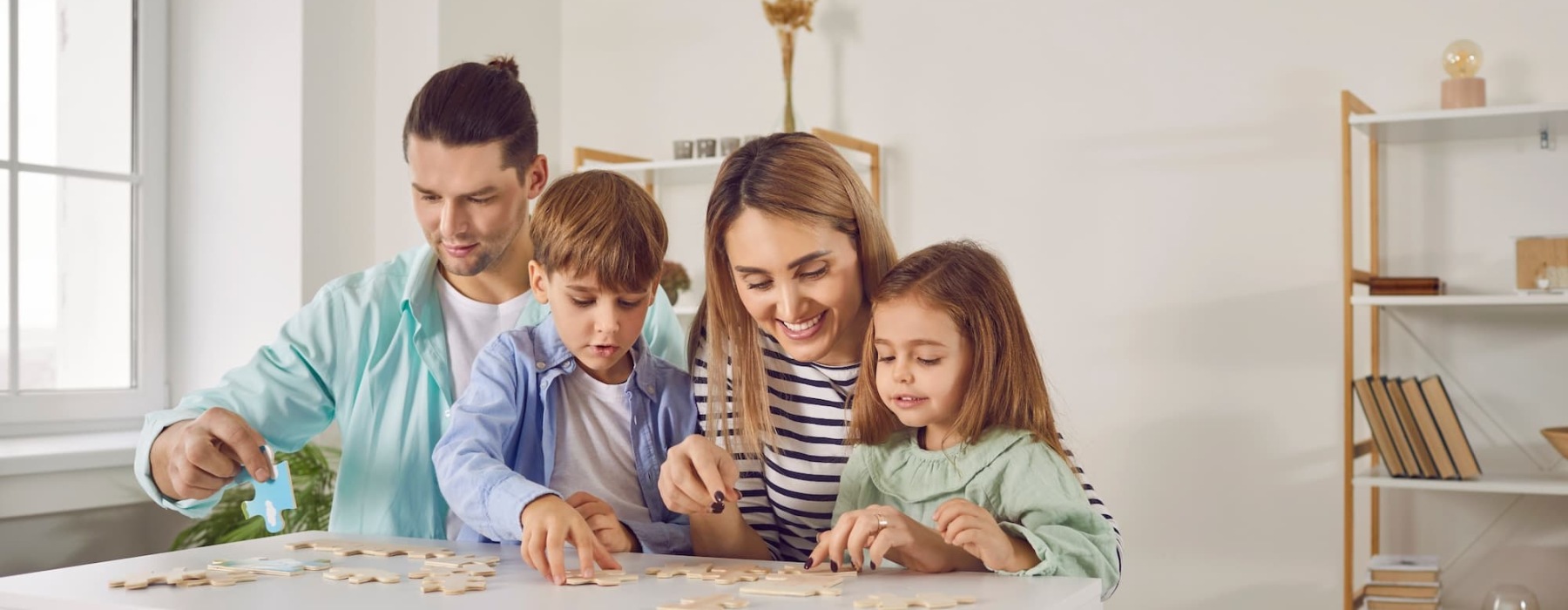 a family playing a game